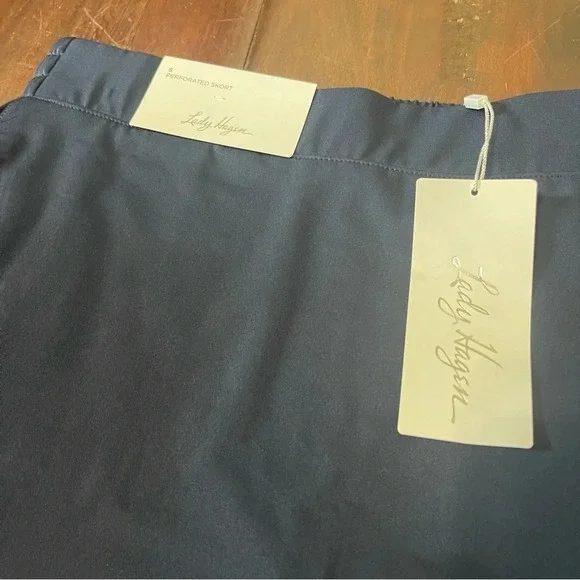 LADY HAGEN LADIES NAVY BLUE GOLF ATHLETIC PULL ON SKORT w/ POCKETS Size SMALL - Picture 2 of 6